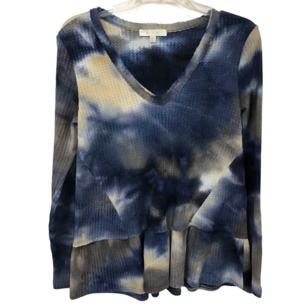 ERI + ALI TIE DYED WAFFLE WEAVE TOP XS